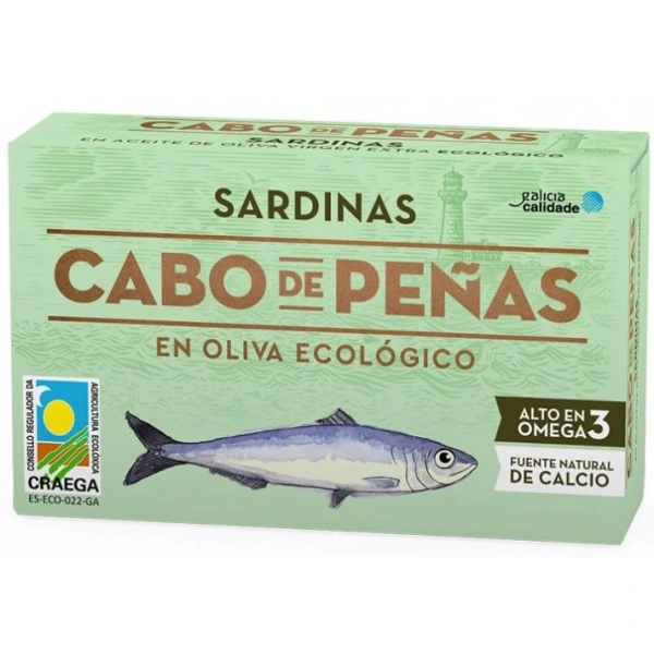 CABO DE PENAS Sardynki w ekologicznej oliwie z oliwek 120 g