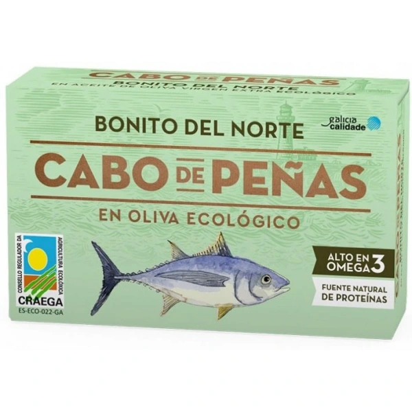 CABO DE PENAS Tuńczyk bonito w ekologicznej oliwie z oliwek 111 g