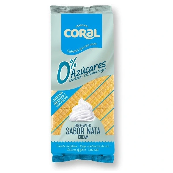 CORAL Wafle z kremem śmietankowym bez dodatku cukru 150 g