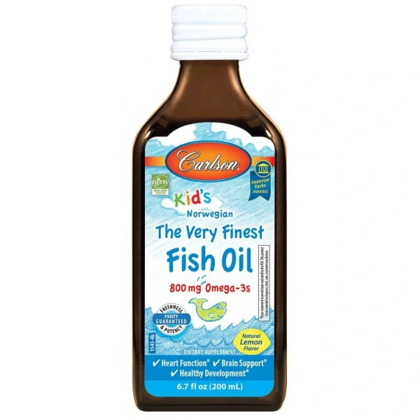 Carlson Labs Kid's The Very Finest Fish Oil  800mg 200 ml o smaku cytrynowym