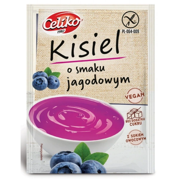 Celiko Kisiel O Smaku Jagodowym Bez Dodatku Cukru Bezglutenowy 40 g