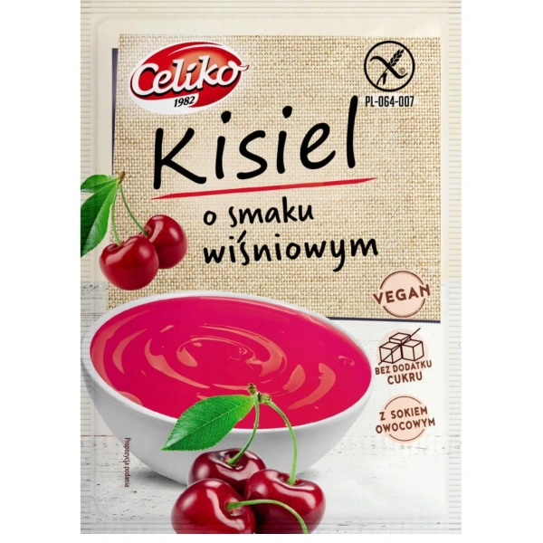 Celiko Kisiel O Smaku Wiśniowym Bez Dodatku Cukru Bezglutenowy 40 g
