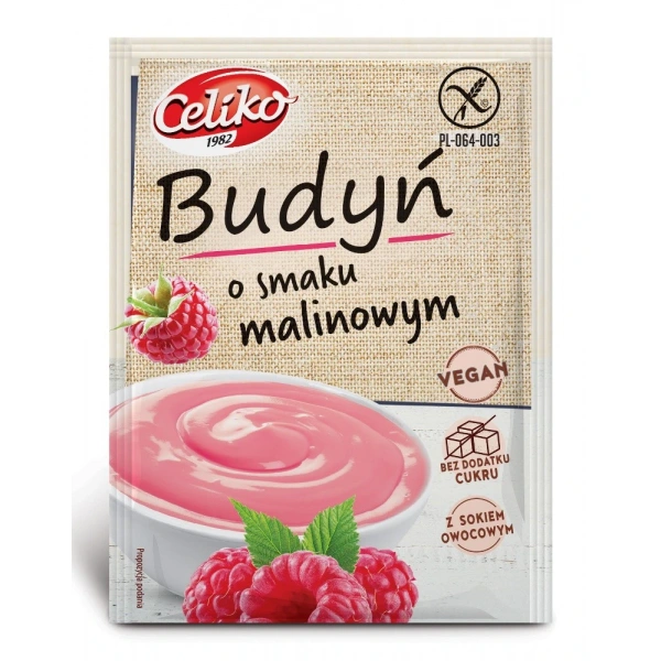 Celiko budyń o smaku malinowym bezglutenowy 40 g