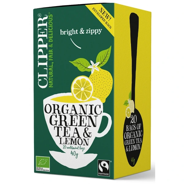 Clipper herbata zielona z cytryną fair trade bio (20 x 2 g) 40 g