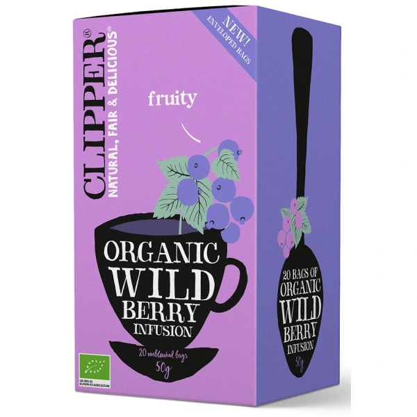 Clipper herbatka z czarną porzeczką i maliną bio (20 x 2,5 g) 50 g