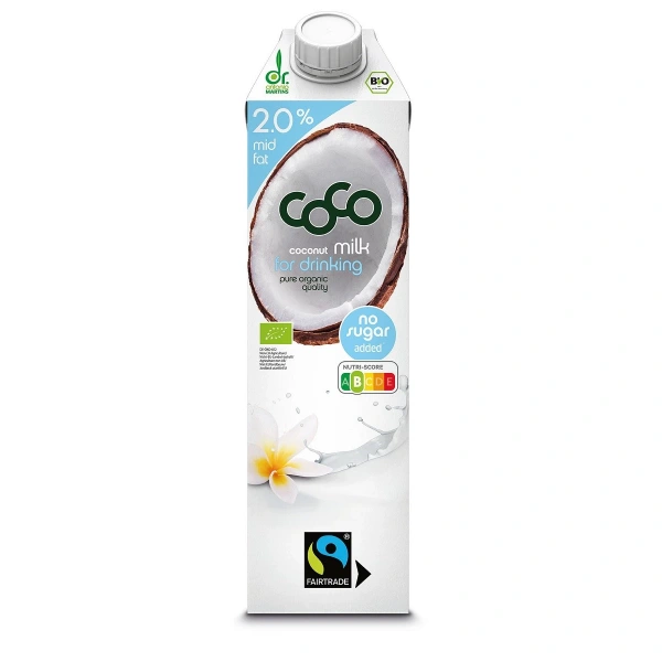 Coco (dr martins) coconut milk  napój kokosowy do picia 2 % tłuszczu bez dodatku cukrów fair trade bio 1 l