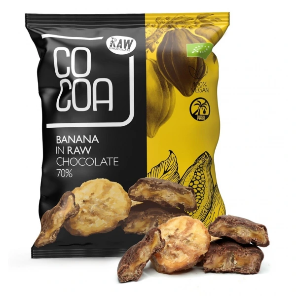 Cocoa banany w surowej czekoladzie bio 70 g