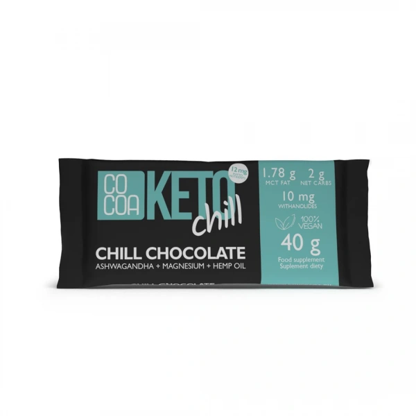 Cocoa czekolada chill z magnezem, ashwagandhą i olejem konopnym keto 40 g