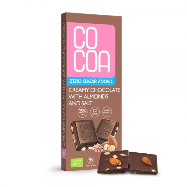 Cocoa czekolada creamy z migdałami i solą bez dodatku cukrów bio 40 g