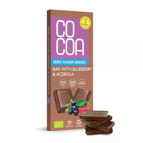Cocoa czekolada jagodowa z witaminą c z aceroli bez dodatku cukrów bio 40 g