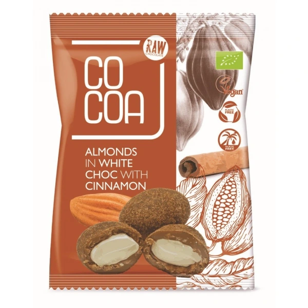 Cocoa migdały w białej polewie z cynamonem bio 70 g
