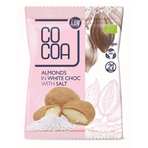 Cocoa migdały w białej polewie z solą bio 70 g