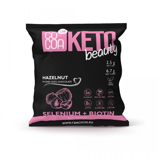 Cocoa orzechy laskowe w keto czekoladzie ciemnej beauty bezglutenowe 70 g