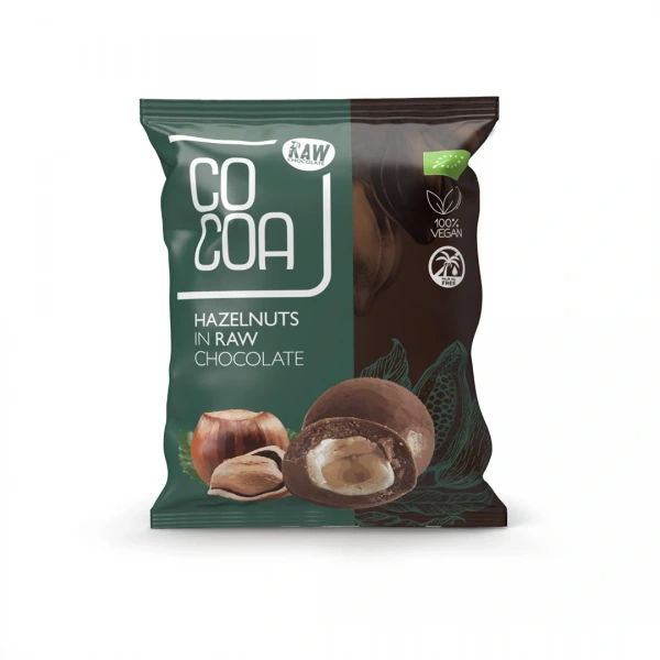 Cocoa orzechy laskowe w surowej czekoladzie bio 70 g