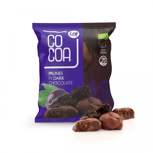 Cocoa śliwki kalifornijskie w czekoladzie ciemnej bio 70 g