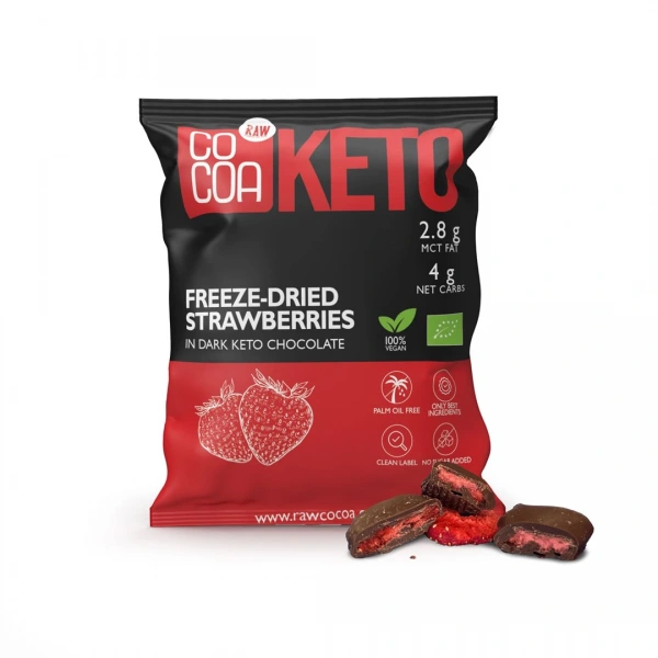 Cocoa truskawki w czekoladzie ciemnej bez dodatku cukrów keto bio 40 g