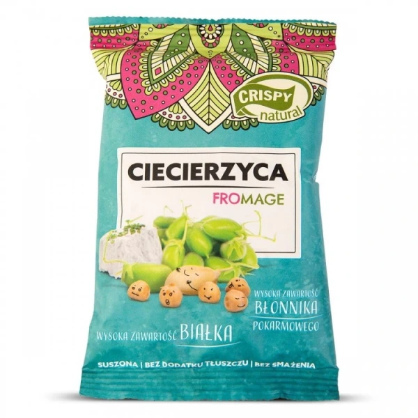 Crispy Natural Ciecierzyca suszona z posypką o smaku serka fromage ze szczypiorkiem 25 g