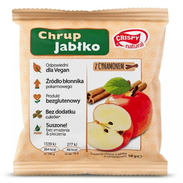 Crispy Natural Jabłko z cynamonem w plasterkach 18g