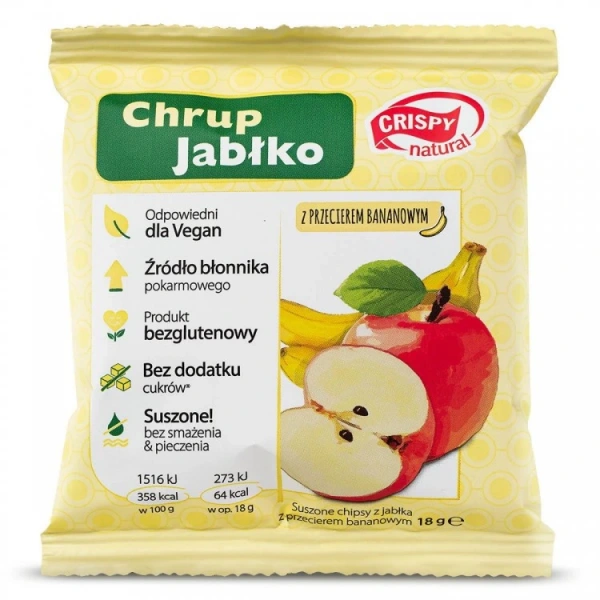 Crispy Natural Jabłko z przecierem bananowym w plasterkach 18g