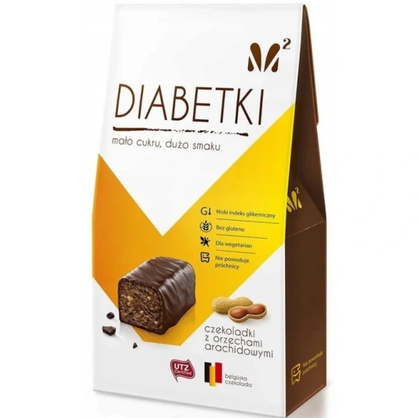 DIABETKI Czekoladki  orzech arachidowy B/C 100 g