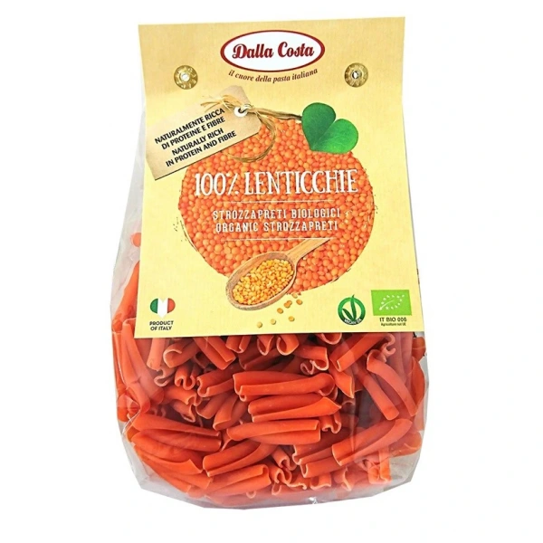 Dalla costa makaron proteinowy (z soczewicy czerwonej) strozzapreti bezglutenowy bio 250 g