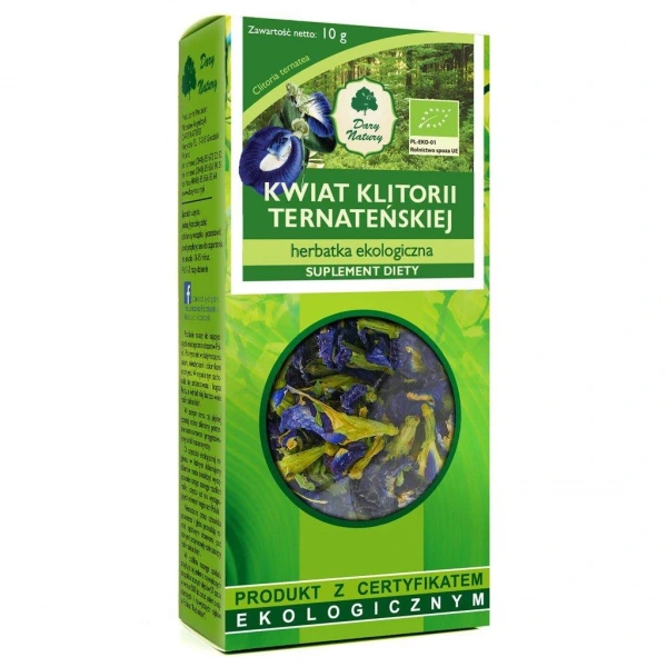 Dary natury herbatka kwiat klitorii ternateńskiej bio 10 g