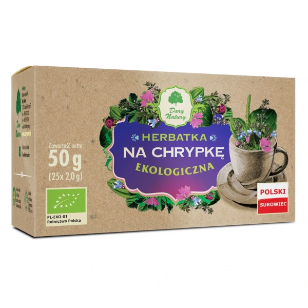Dary natury herbatka na chrypkę bio (25 x 2 g) 50 g