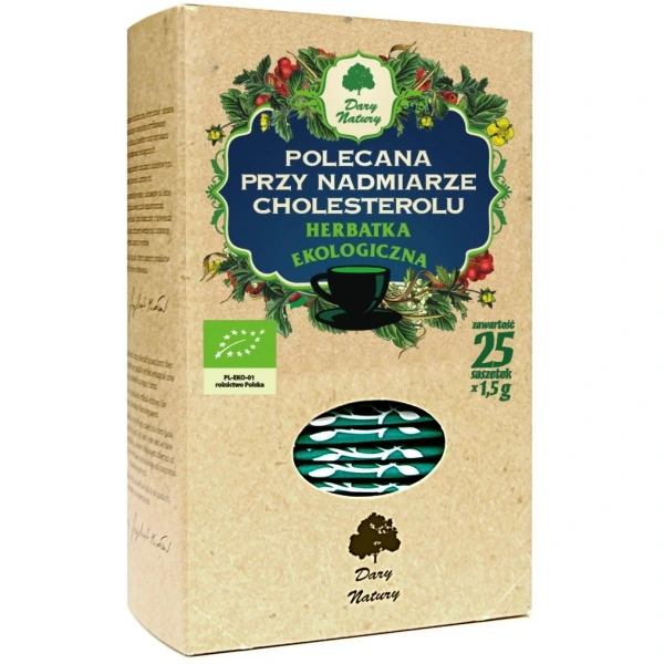 Dary natury herbatka polecana przy nadmiarze cholesterolu bio (25 x 1,5 g) 37,5 g
