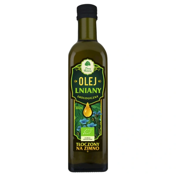 Dary natury olej lniany tłoczony na zimno bio 100 ml