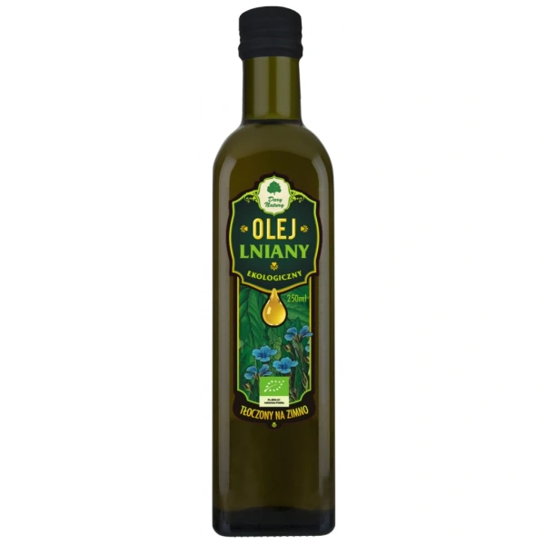 Dary natury olej lniany tłoczony na zimno bio 250 ml