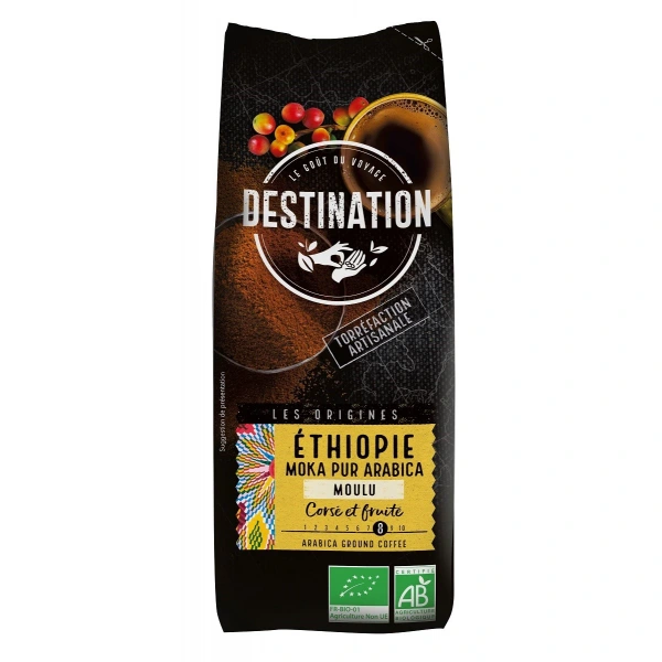 Destination kawa mielona arabica 100 % etiopia fair for life bio 250 g