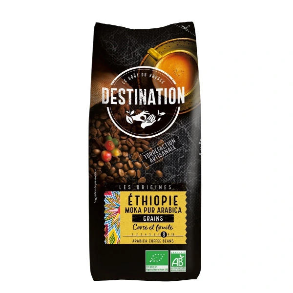 Destination kawa ziarnista arabica 100 % etiopia fair for life bio 1 kg