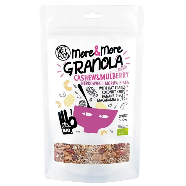 Diet-food granola z orzechami nerkowca i morwą białą bio 300 g  diet