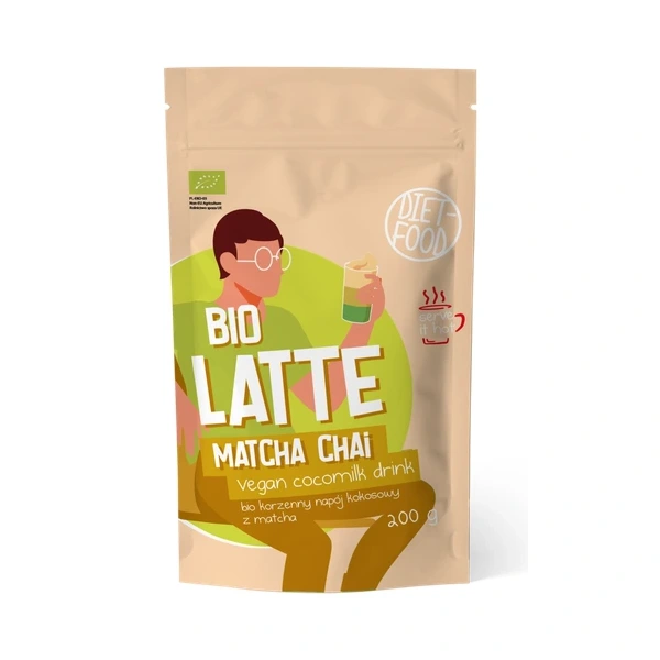 Diet-food latte matcha chai  napój kokosowo  korzenny z matchą bio 200 g  diet
