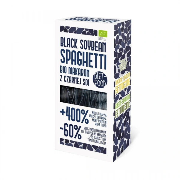 Diet-food makaron proteinowy (z czarnej soi) spaghetti bezglutenowy bio 200 g  diet