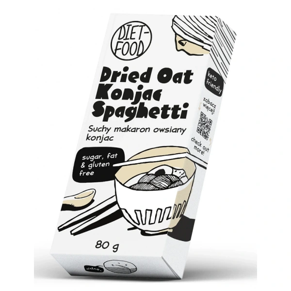 Diet-food makaron suchy (konjac  owies) spaghetti bezglutenowy 80 g  diet