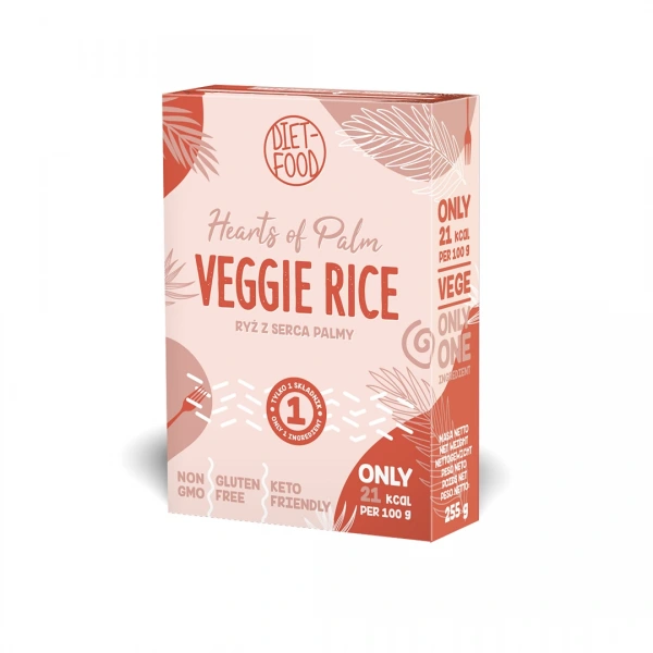 Diet-food makaron (z serca palmy) w kształcie ryżu bezglutenowy keto 255 g  diet