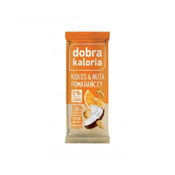 Dobra Kaloria Baton kokos & nuta pomarańczy 35g