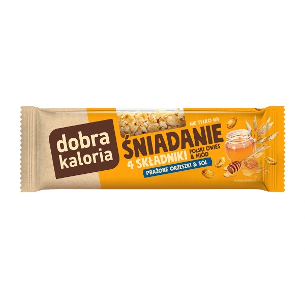 Dobra Kaloria Baton Śniadanie prażone orzeszki i sól 35g