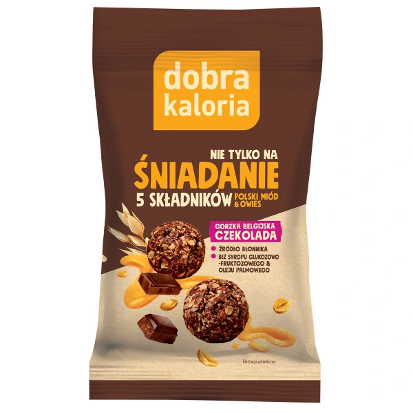 Dobra Kaloria Kulki Śniadanie gorzka czekolada i owies 40g
