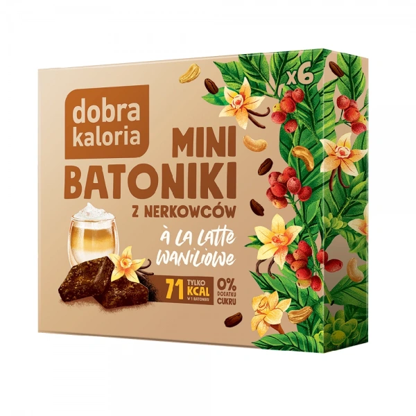 Dobra Kaloria Mini Batoniki z nerkowców ala latte waniliowe 102g