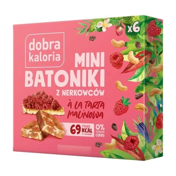 Dobra Kaloria Mini Batoniki z nerkowców a'la tarta malinowa 102g
