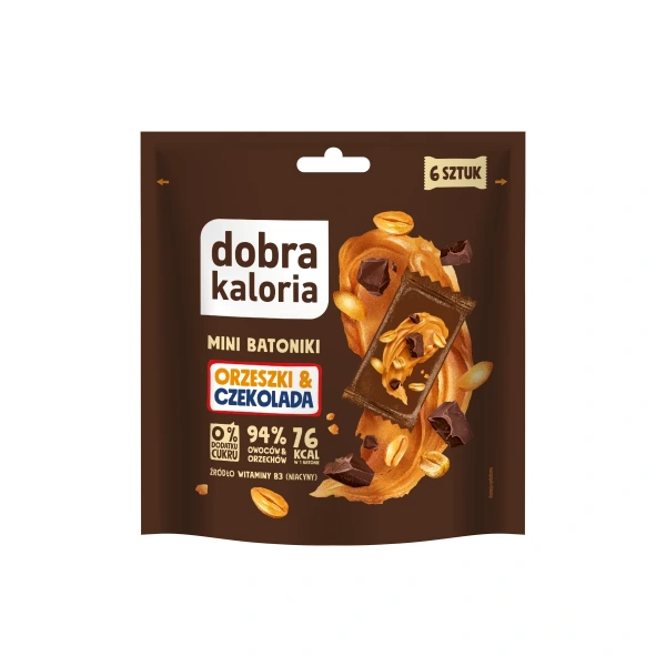 Dobra kaloria batoniki mini orzeszki & czekolada bez dodatku cukrów (6 x 18 g) 108 g