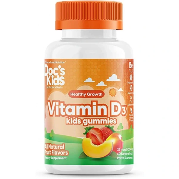 Doctor's Best Witamina D3 dla dzieci o smaku owocowym 60 żelek