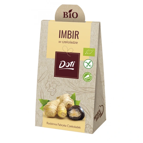 Doti imbir kandyzowany w czekoladzie gorzkiej bezglutenowy bio 50 g