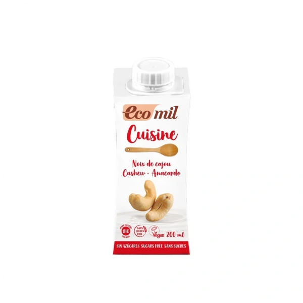 ECOMIL Krem do gotowania z orzechów nerkowca bez cukru BEZGL. BIO 200 ml