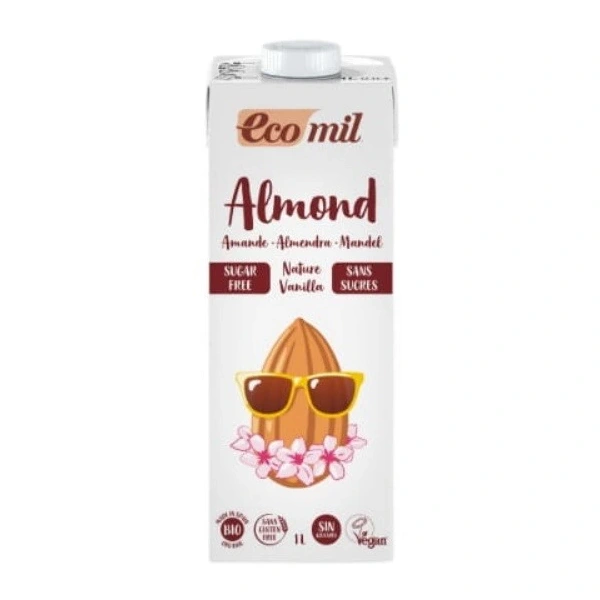 ECOMIL Napój migdałowy o smaku waniliowym bez cukru BEZGL. BIO 1 l