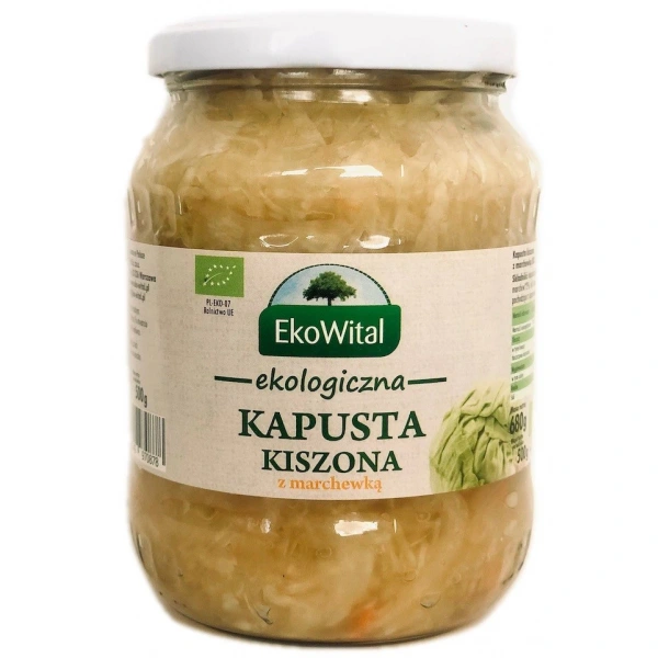EKOWITAL Kapusta kiszona z marchewką BIO 680 g / 500 g