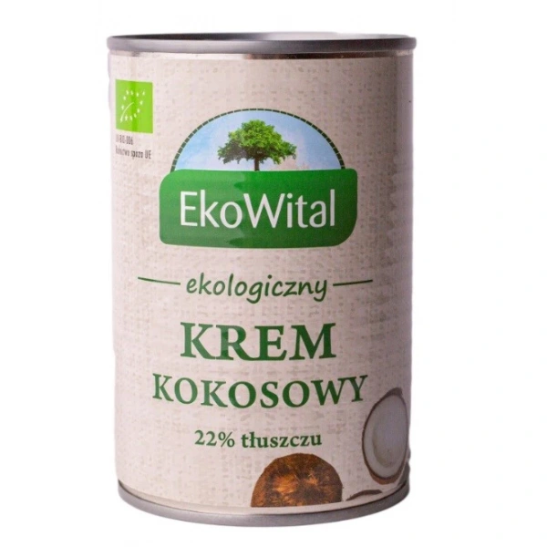 EKOWITAL Krem kokosowy 22% tłuszczu ( mleczko kokosowe ) BIO 400 ml