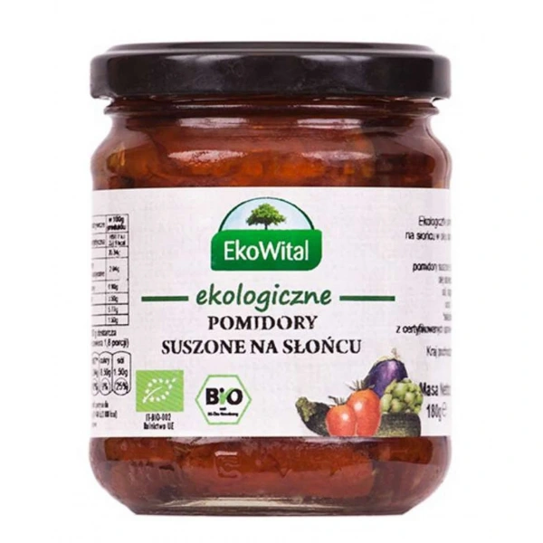 EKOWITAL Pomidory suszone na słońcu w oleju BIO 180 g